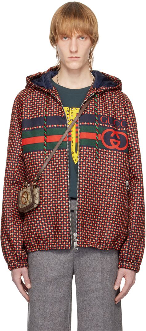 red gucci jacket men's|men's navy gucci jacket.